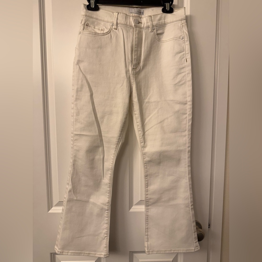 LOFT Women's Cream Flare Jeans